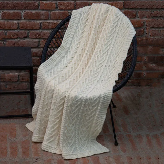 Irish Natural Merino Wool Heart Throw