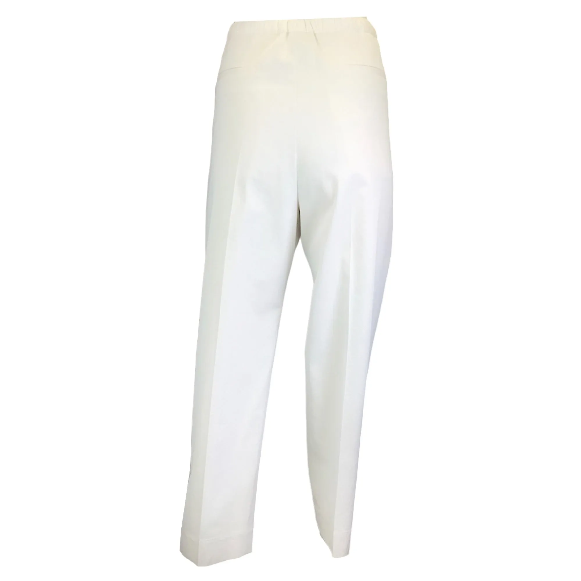 Jil Sander White Cotton and Linen Drawstring Pants