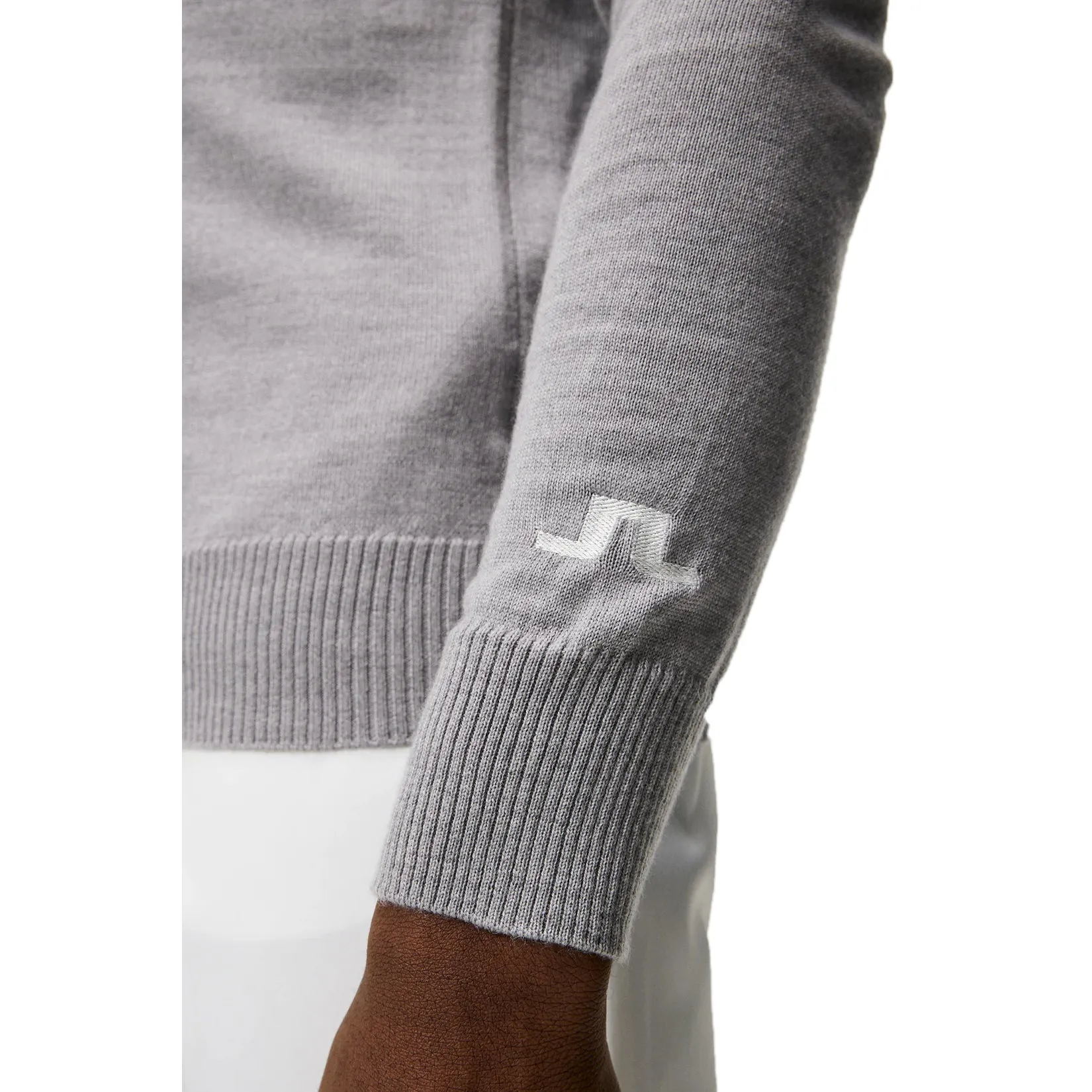 J.Lindeberg Kian 1/4 Zip Merino Golf Knit - Grey Melange