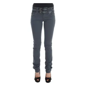 John Galliano Sleek Slim Fit Italian Jeans in Chic Blue