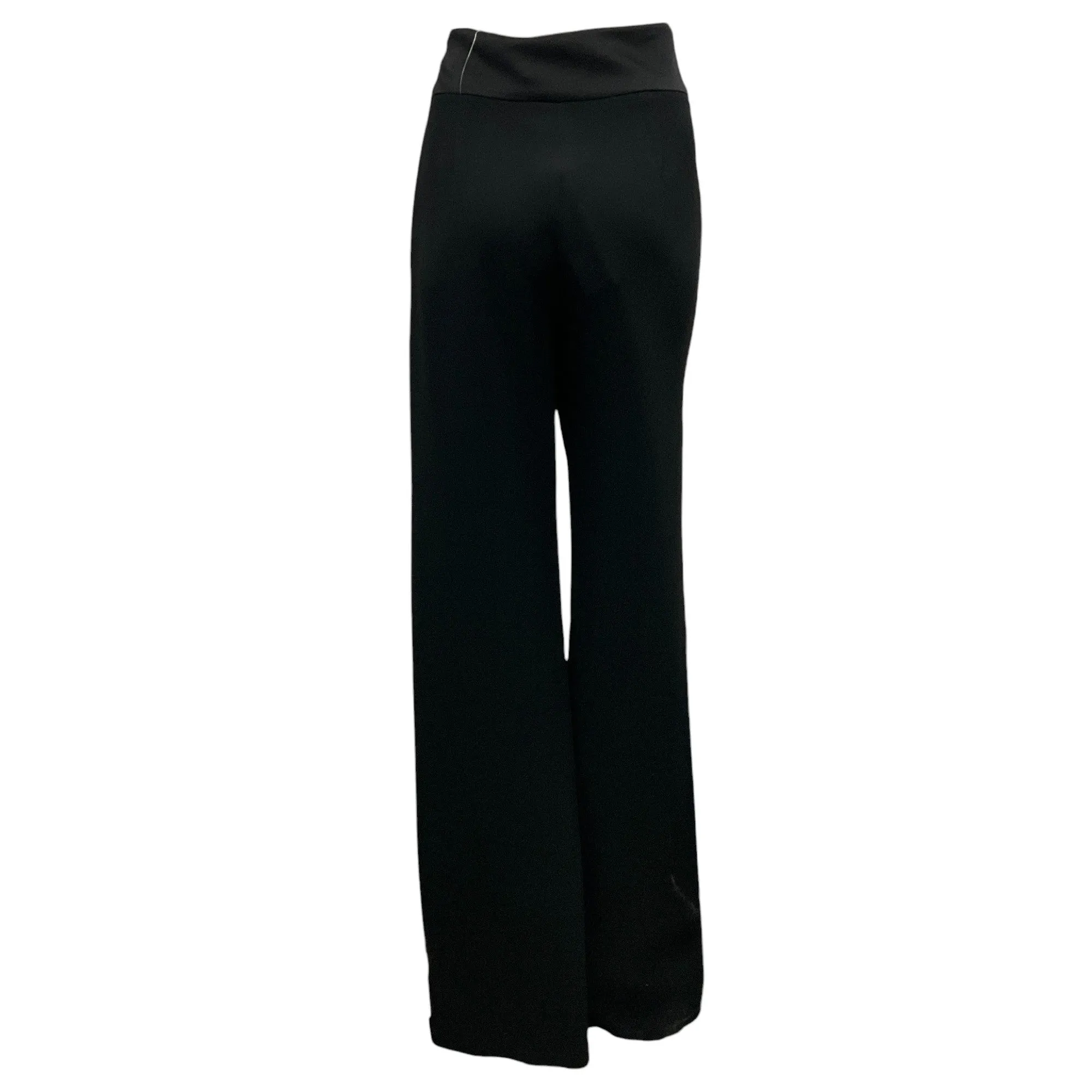 Jonathan Simkhai Black Ariah Front Slit Satin Trimmed Crepe Pants