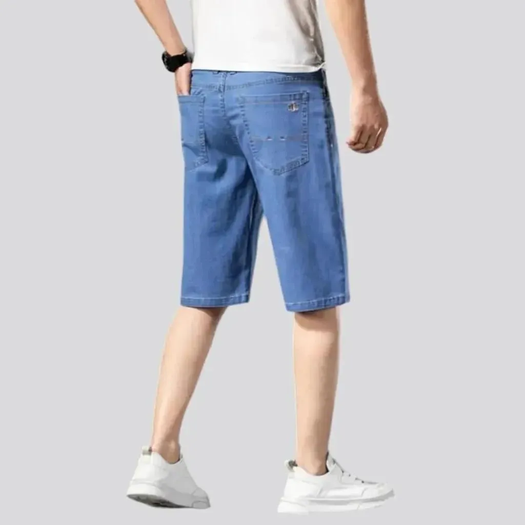 Knee-length men's jean shorts