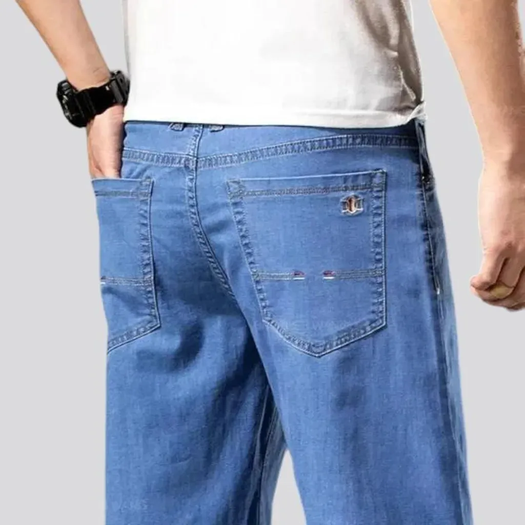 Knee-length men's jean shorts