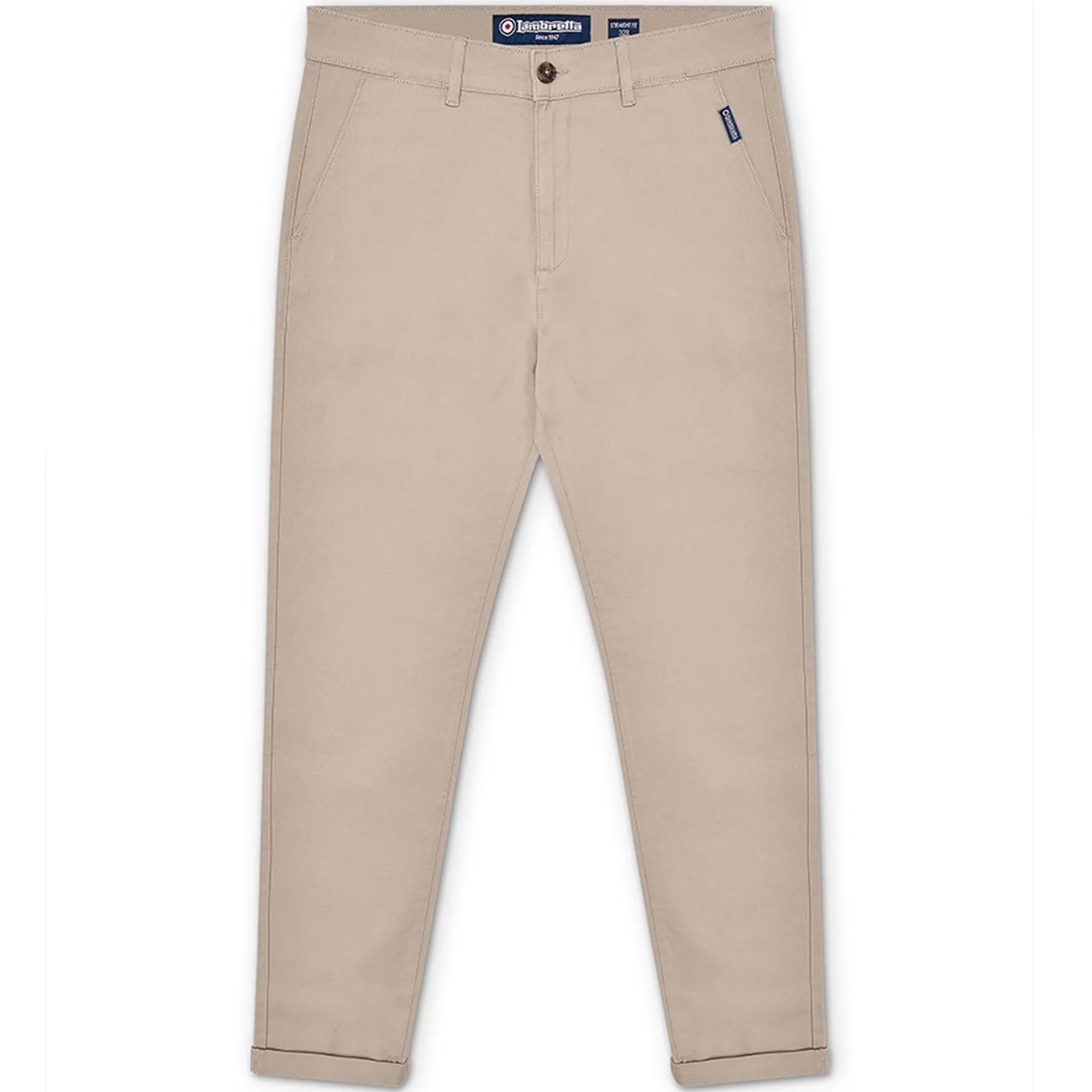 Lambretta Mens Straight Leg Twill Stretch Chinos