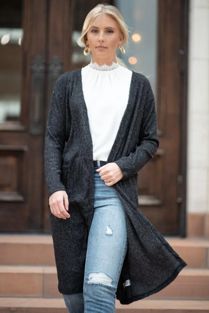 Lane Cardigan in Charcoal