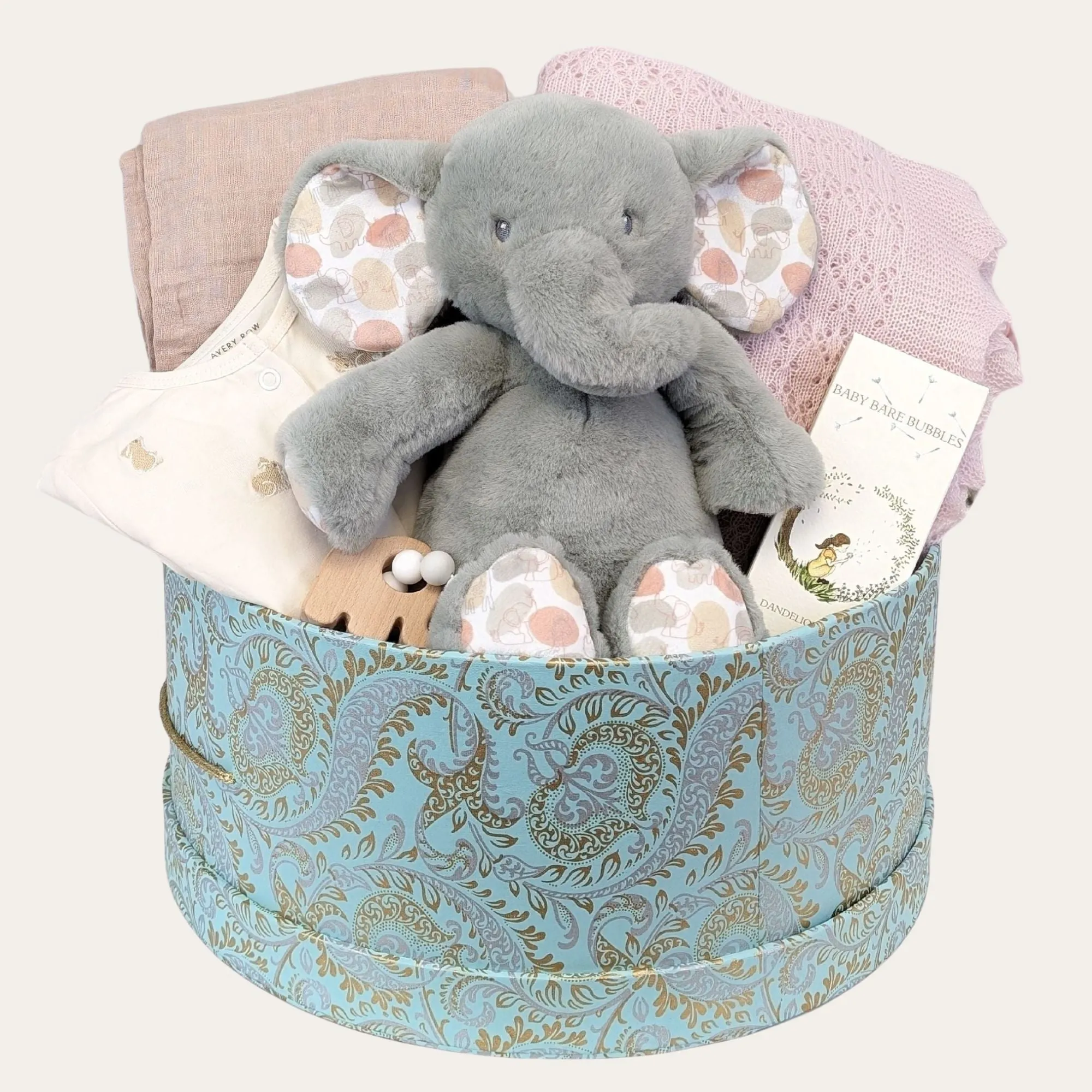 Large Baby Girl Gifts Hamper Cuddly Pinks & Timeless Elegance