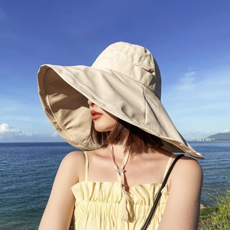 Large Brim Sun Hat - Stylish Sun Protection for Women