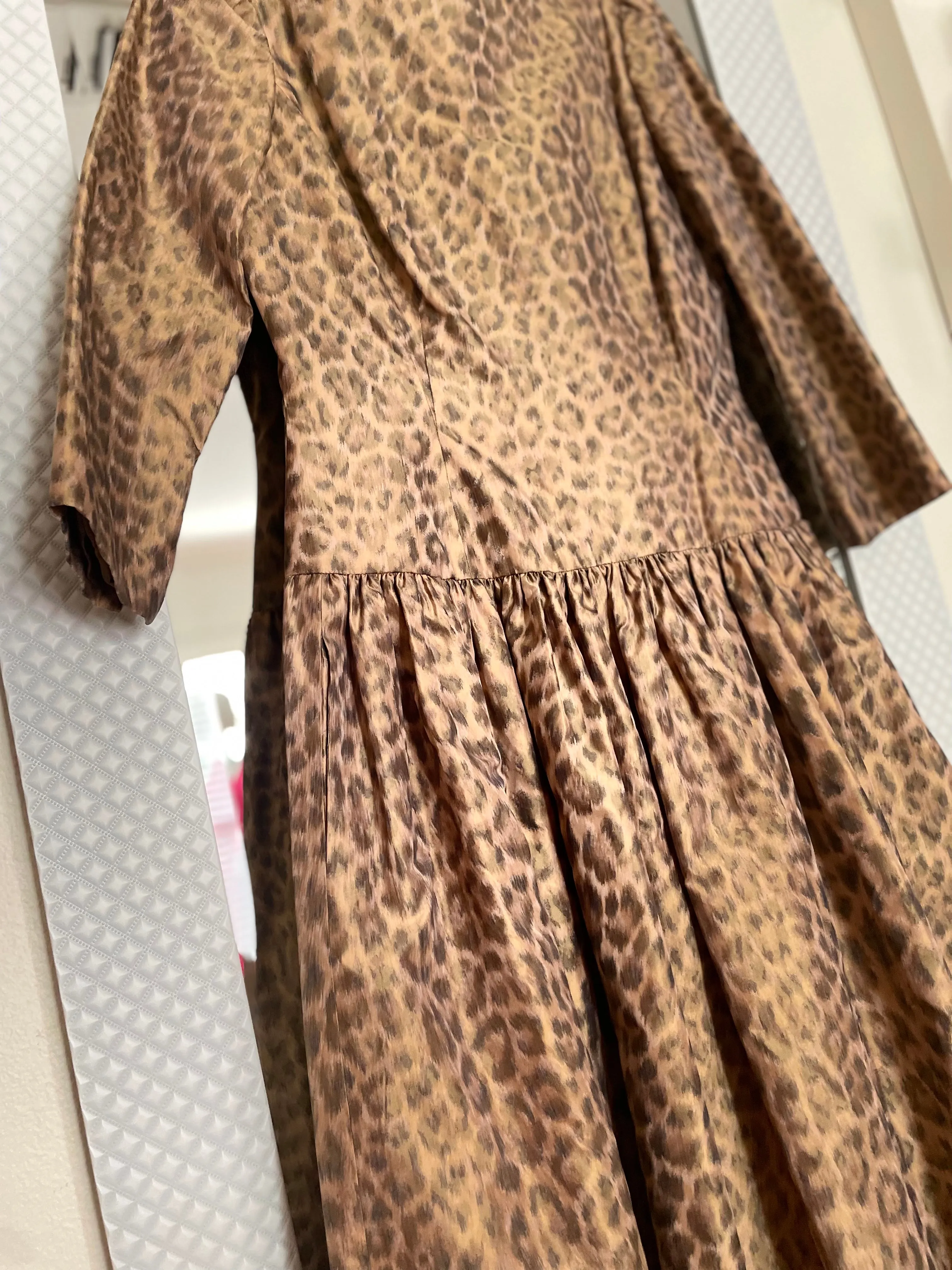 Leopard Print Taffeta Gown by Oscar de la Renta