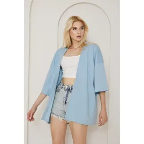 Light Blue Kimono Shawl Jacket