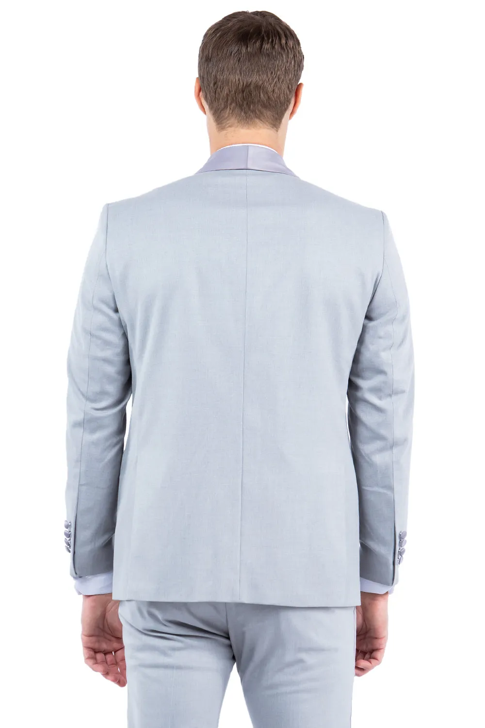 Light Gray Shawl Collar Tuxedo Jacket - Modern Fit