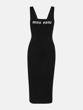 Logo jersey midi dress