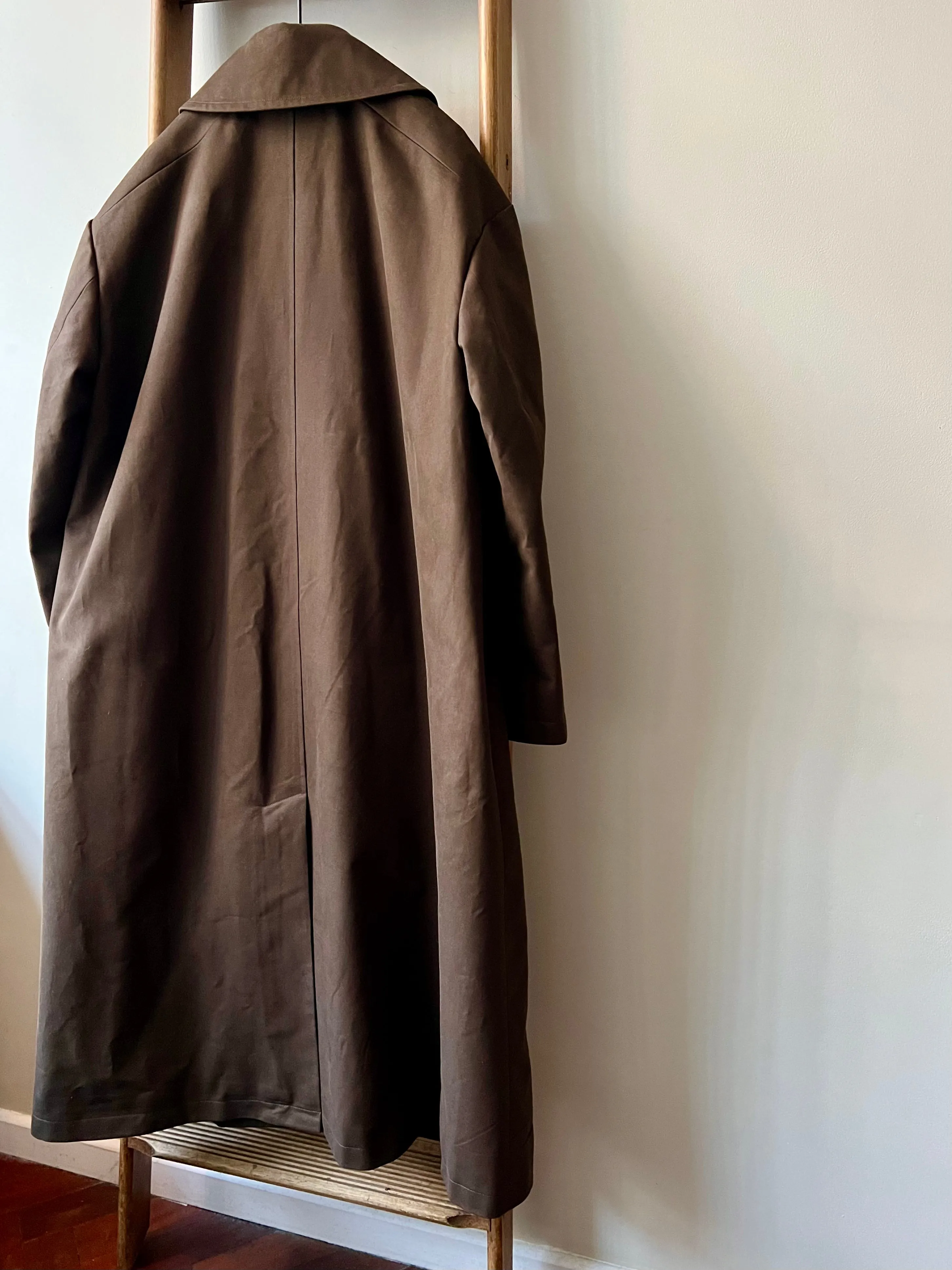 Long Peacoat Cotton Drill / Brown