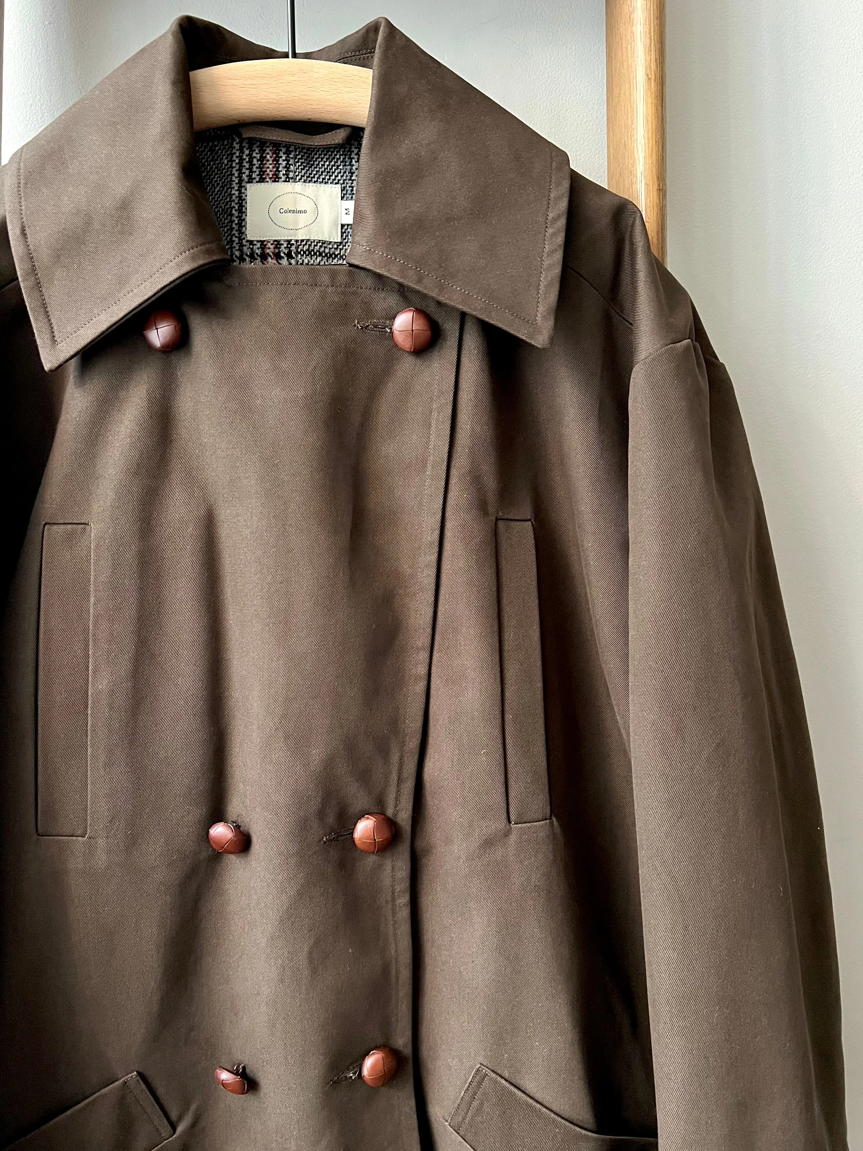 Long Peacoat Cotton Drill / Brown