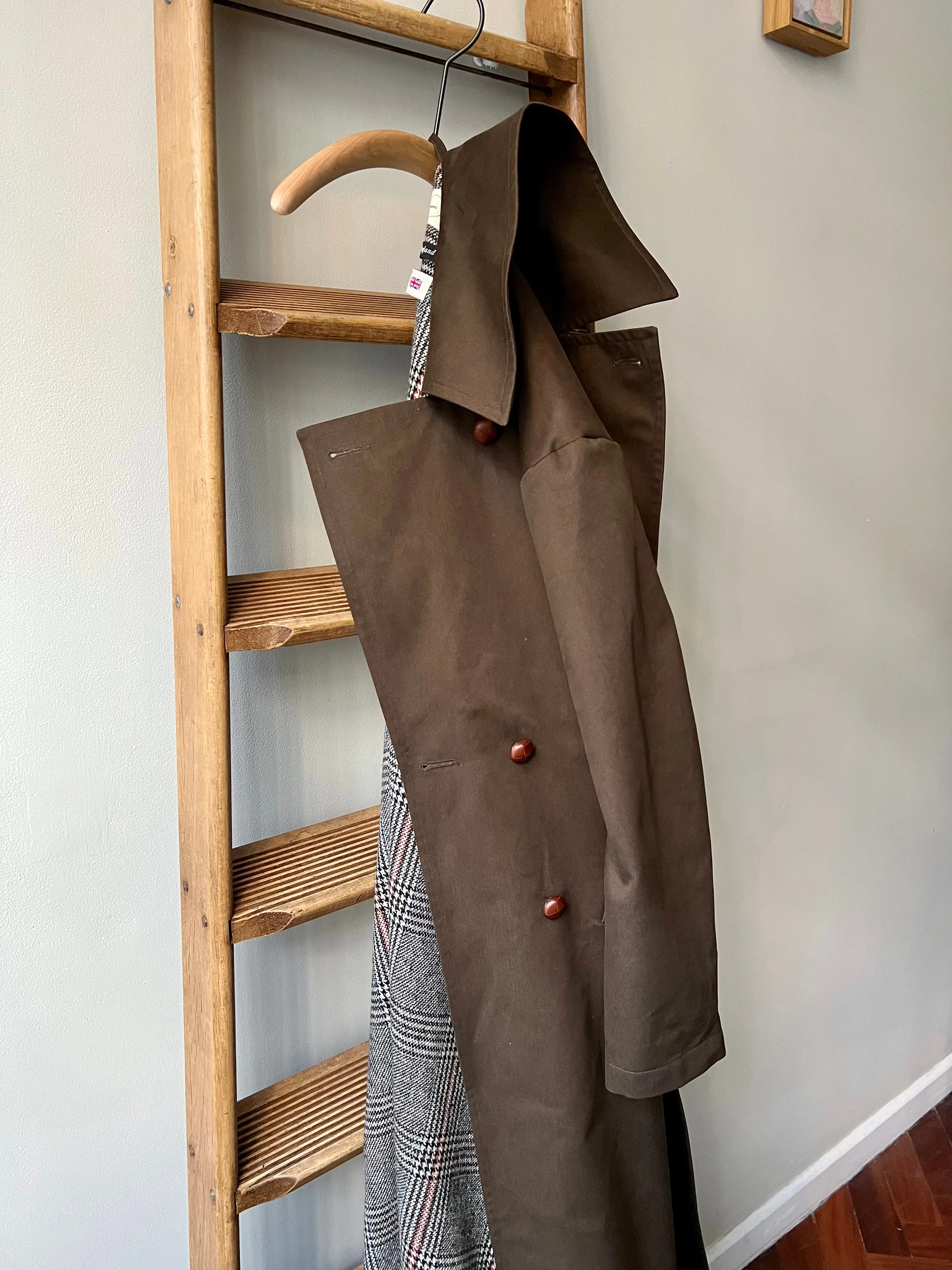 Long Peacoat Cotton Drill / Brown