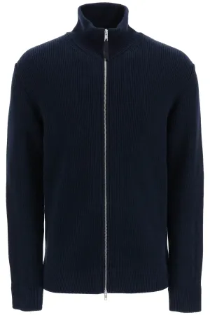 Maison margiela full zip cardigan in wool and cotton