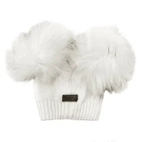 Maniere Baby Ivory Double Pom Hat