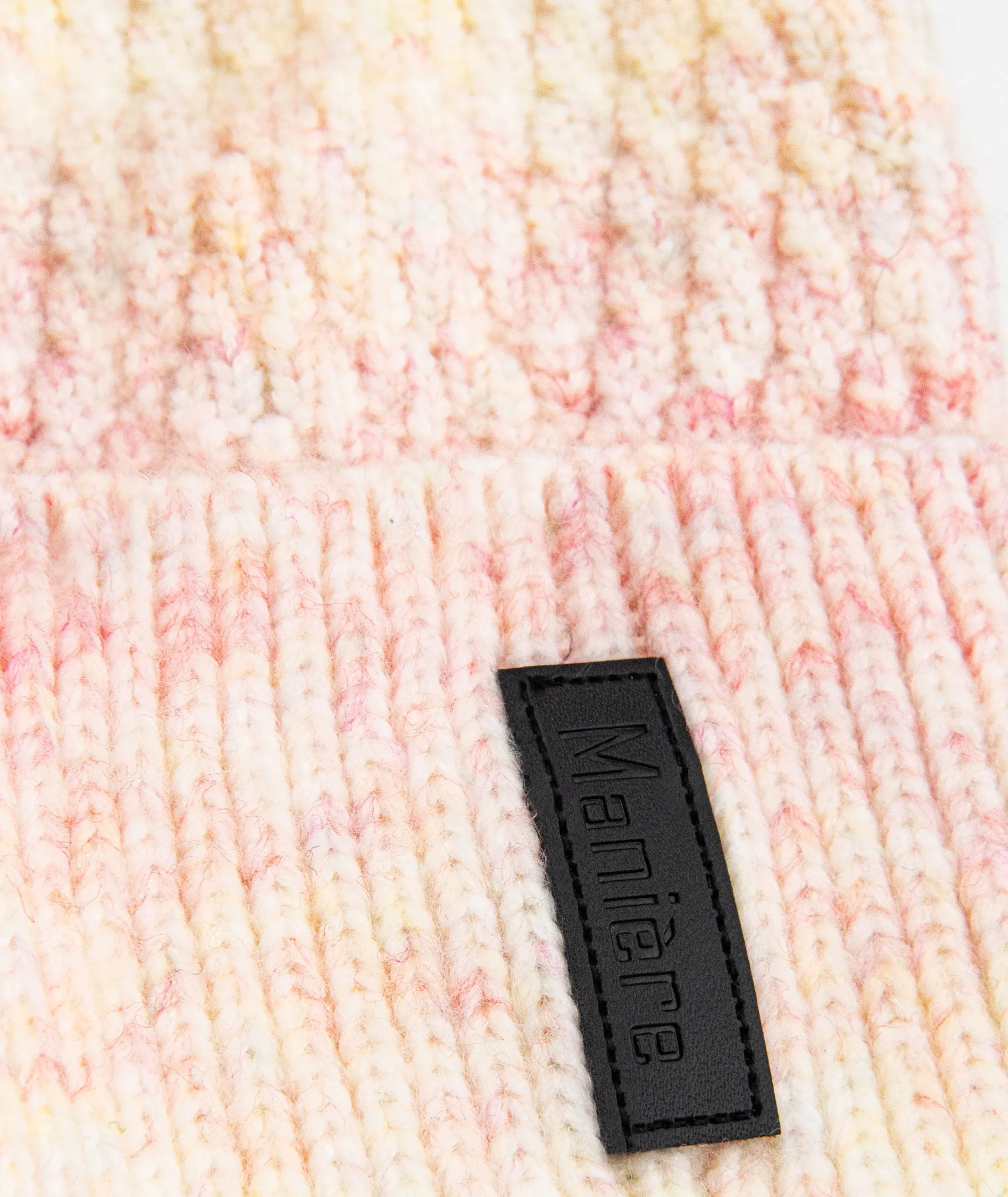 Maniere Rainbow Ombre Knit Hat With White Pom