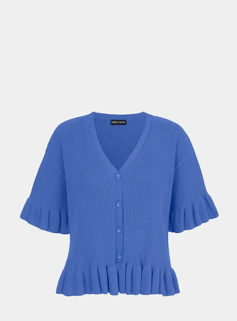 Marlow Ruffle Co-Ord Cardigan - Blue