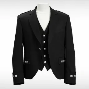 Men's Argyle Kilt Jacket With Vest Serge Wool Wedding Jacket Custom Kilt Jacket - Chest Sizes 30" to 54''