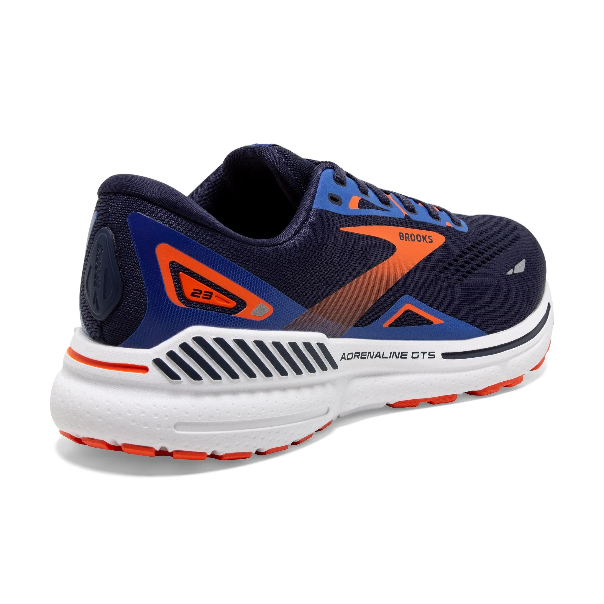 Men's Brooks Adrenaline GTS 23 Running Shoe in Peacoat/Orange/Surf the Web