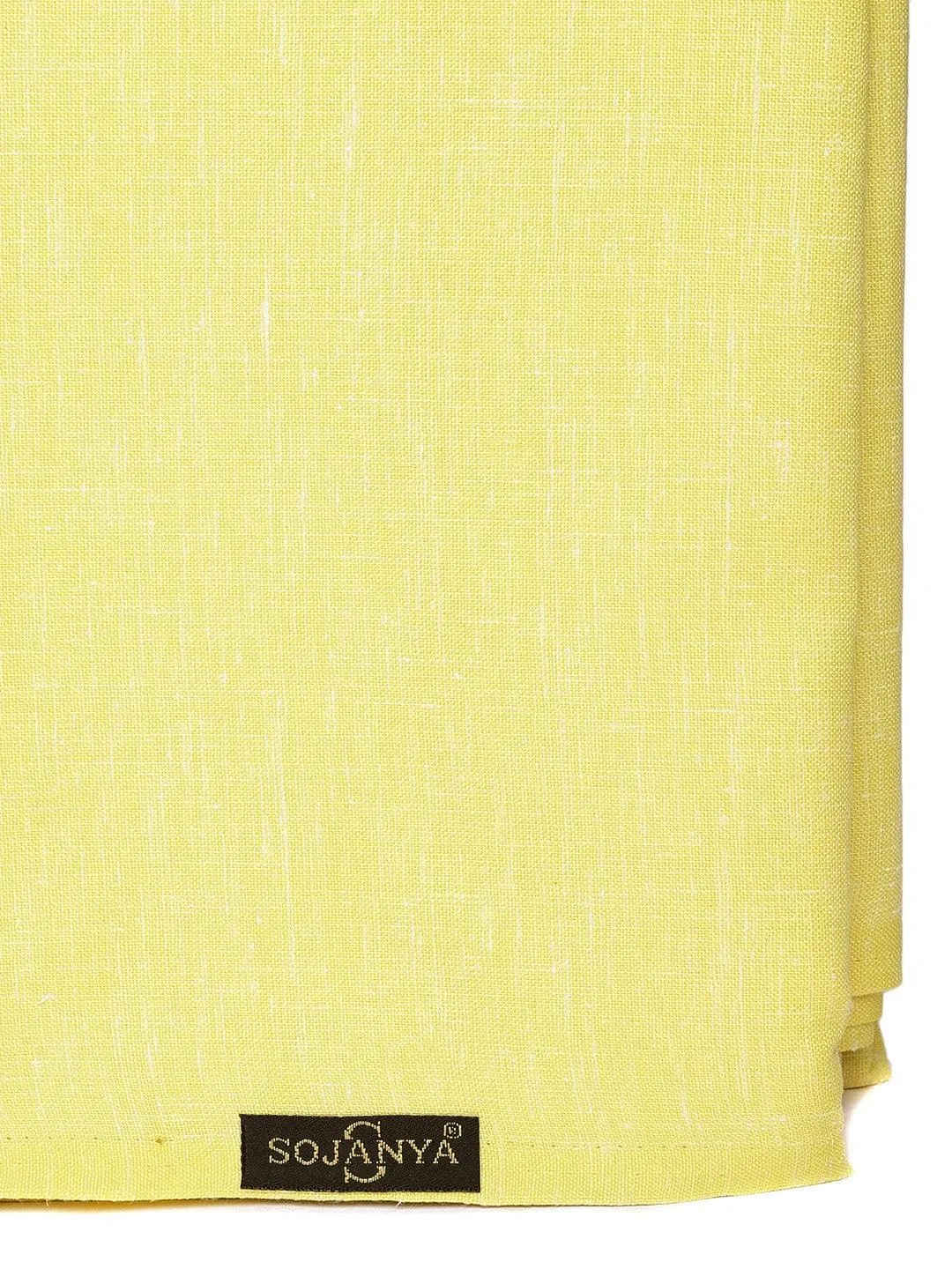 Men's Cotton Linen Blend Lime Green Unstitched Shirt Fabric 2.25 Metres - Sojanya