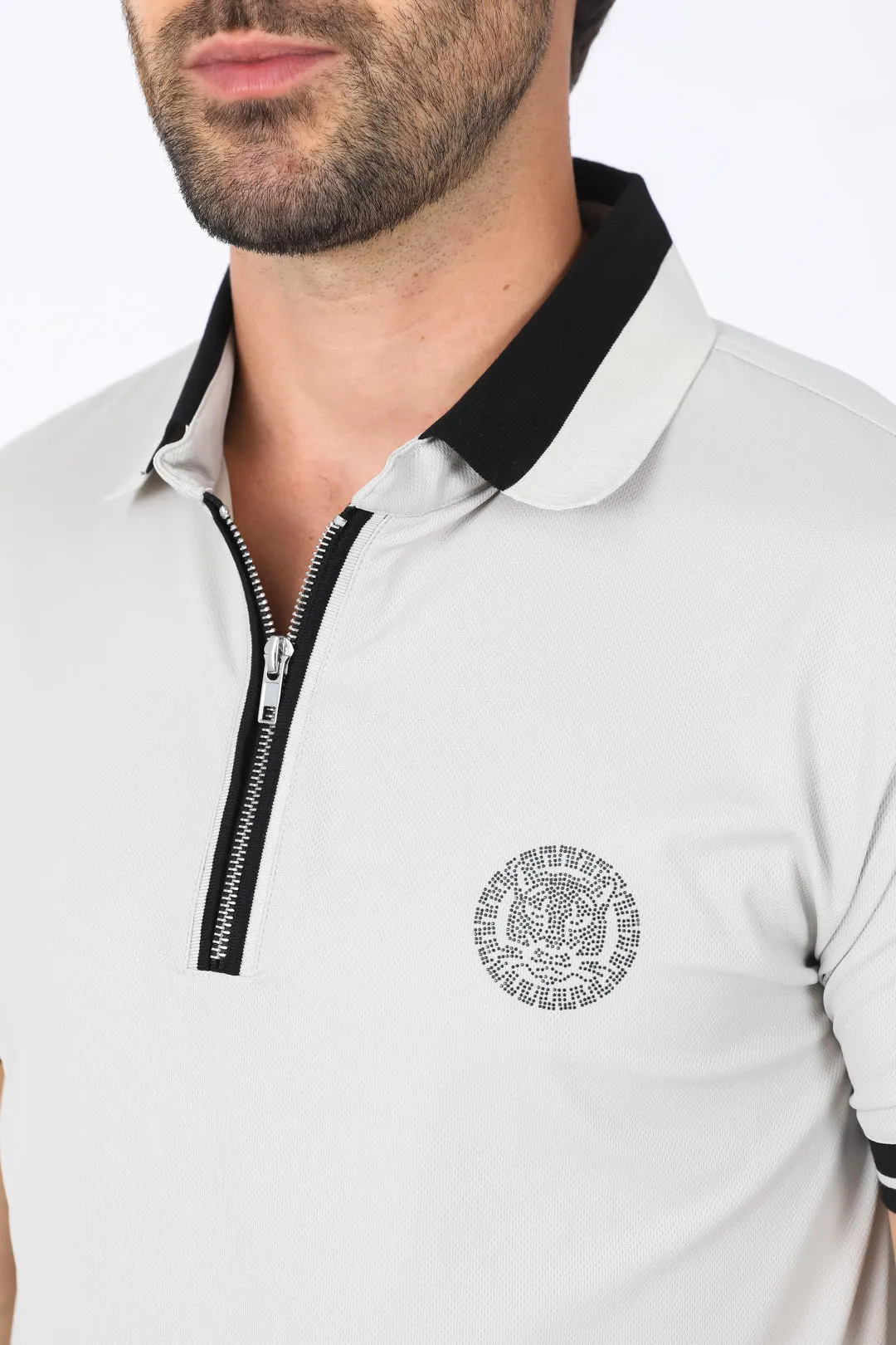 Mens Modern Fit Stretch Cotton Bone Polo