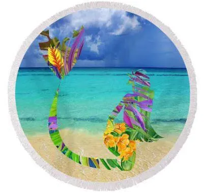 Mermaid Bay Round Beach Towel