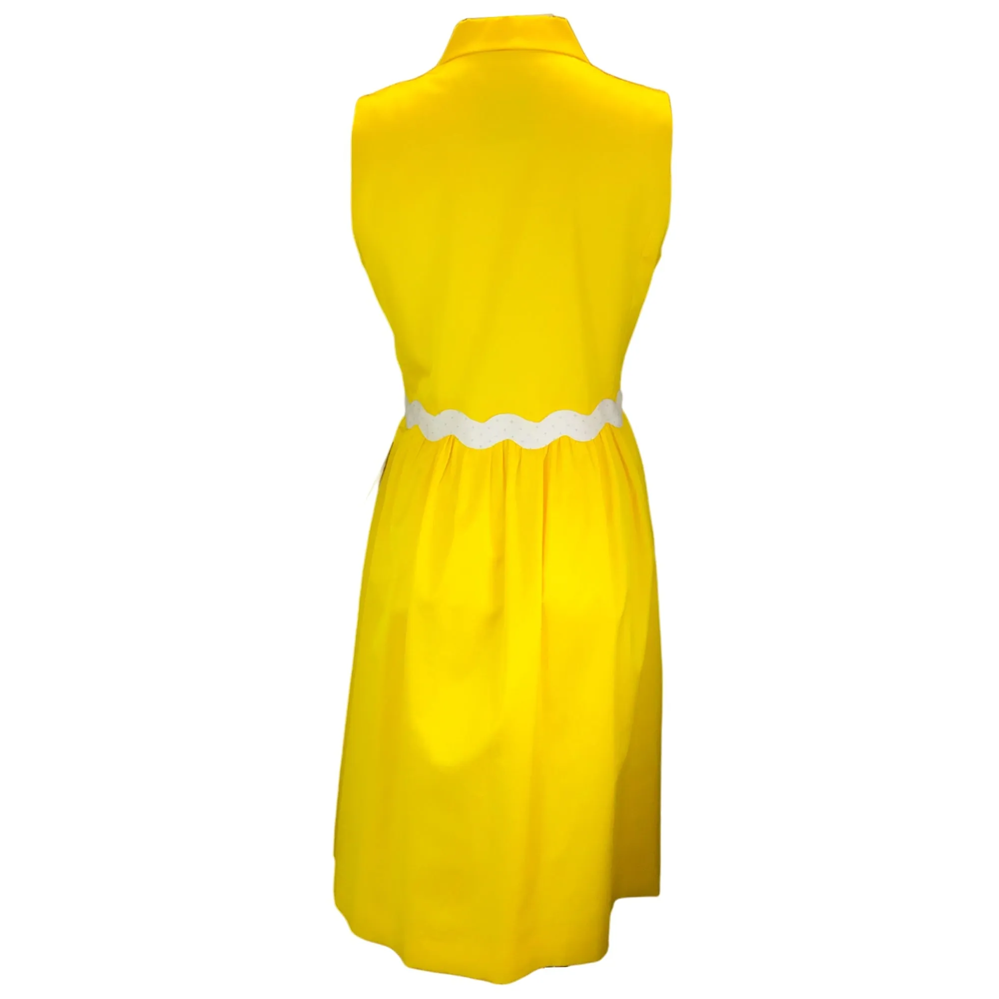 Moschino Couture Yellow Sleeveless Button-front Cotton Midi Dress