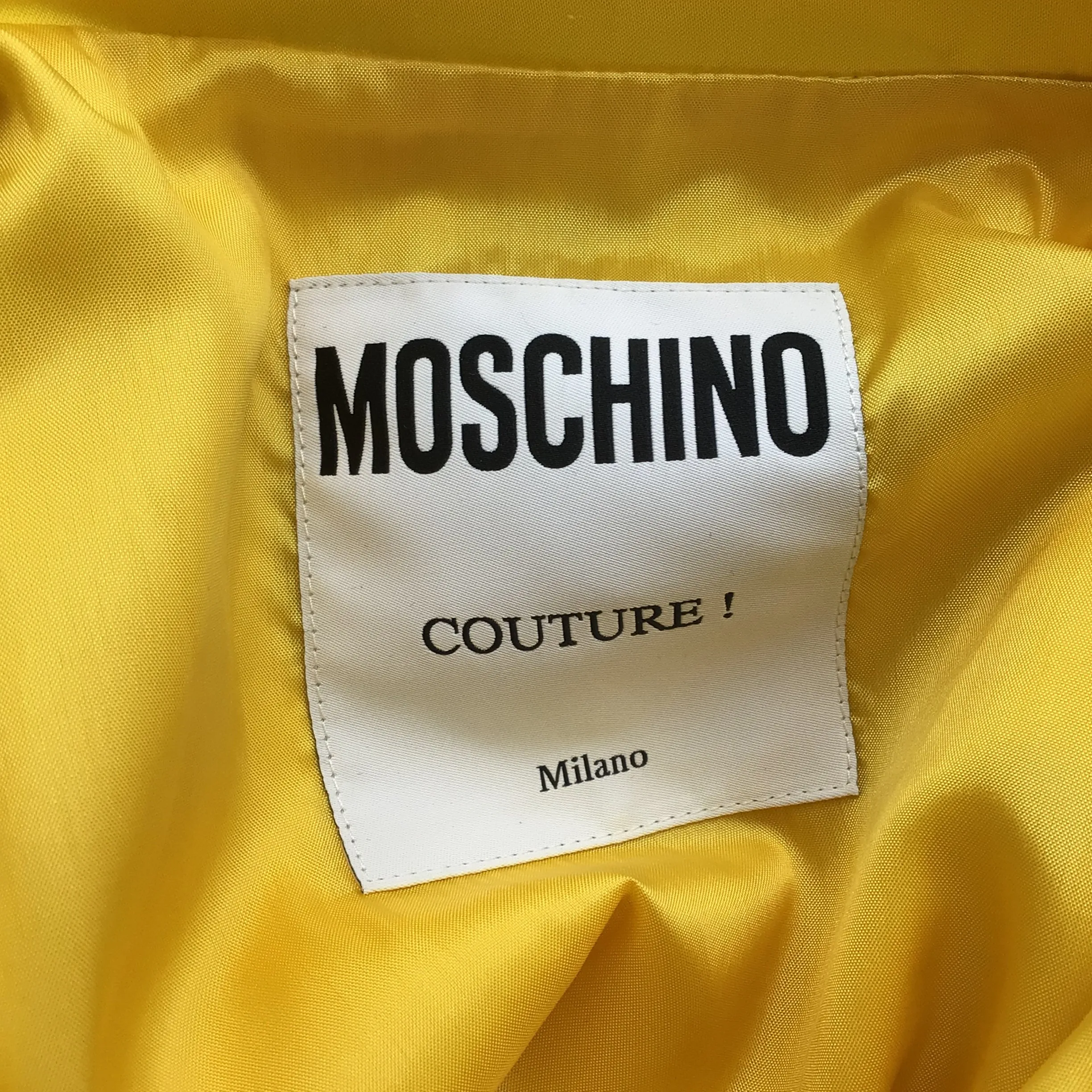 Moschino Couture Yellow Sleeveless Button-front Cotton Midi Dress