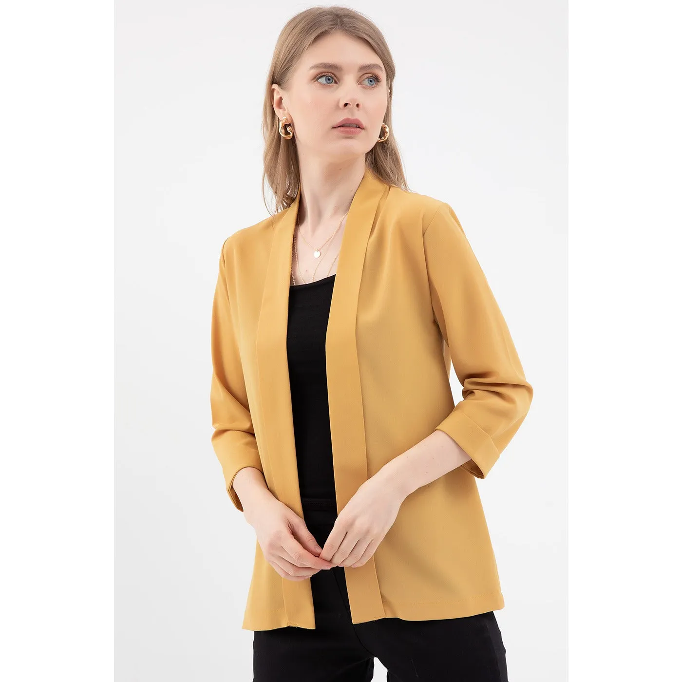 Mustard Shawl Jacket