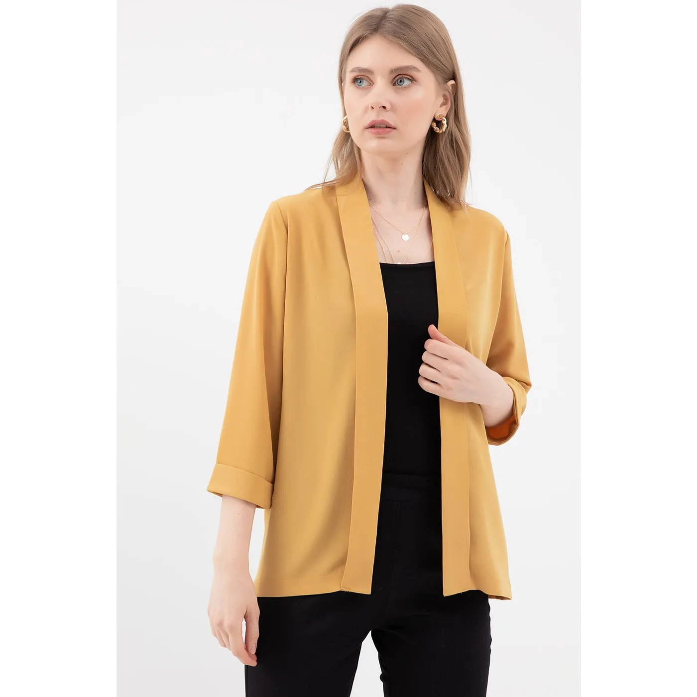 Mustard Shawl Jacket