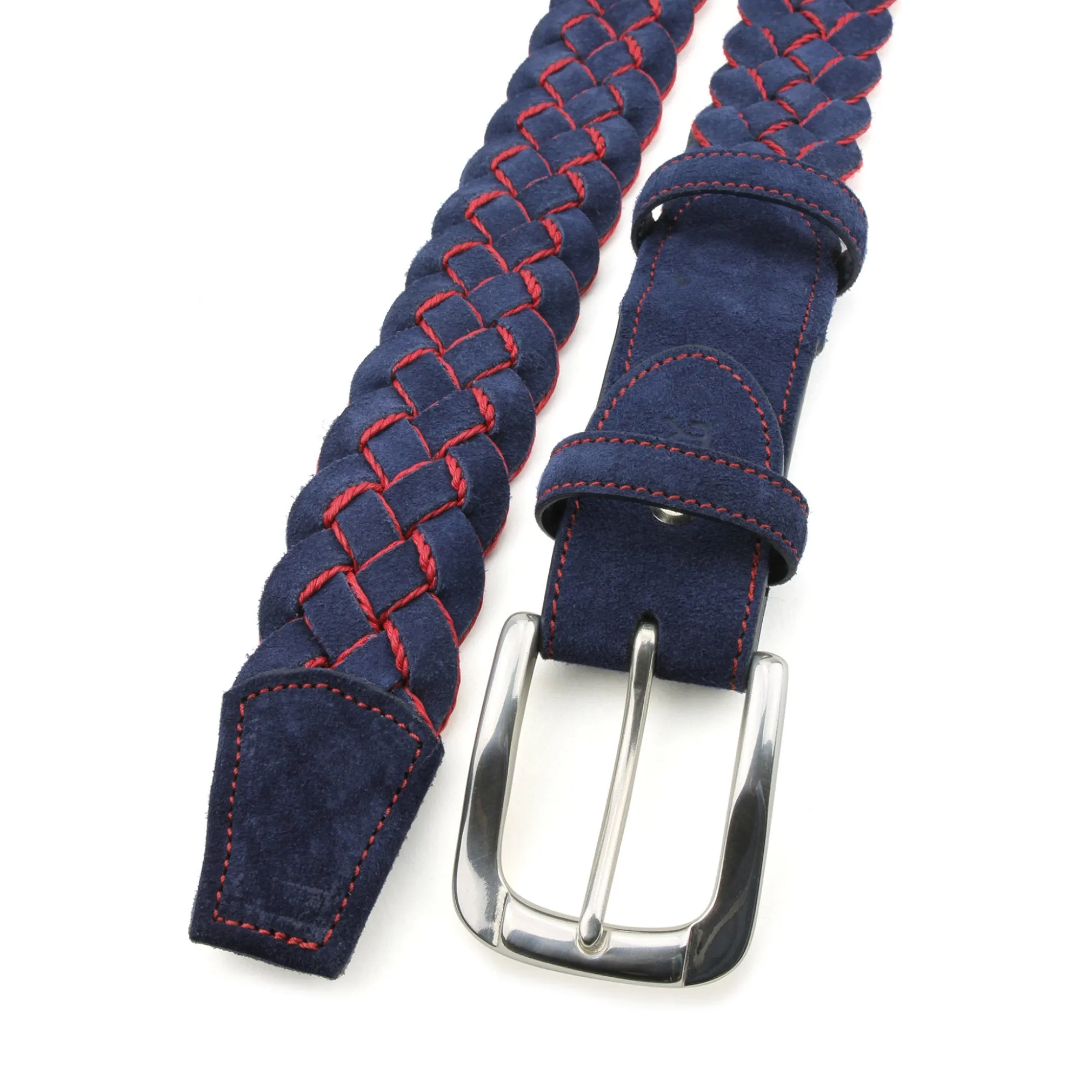 Navy Suede Handweave Belt