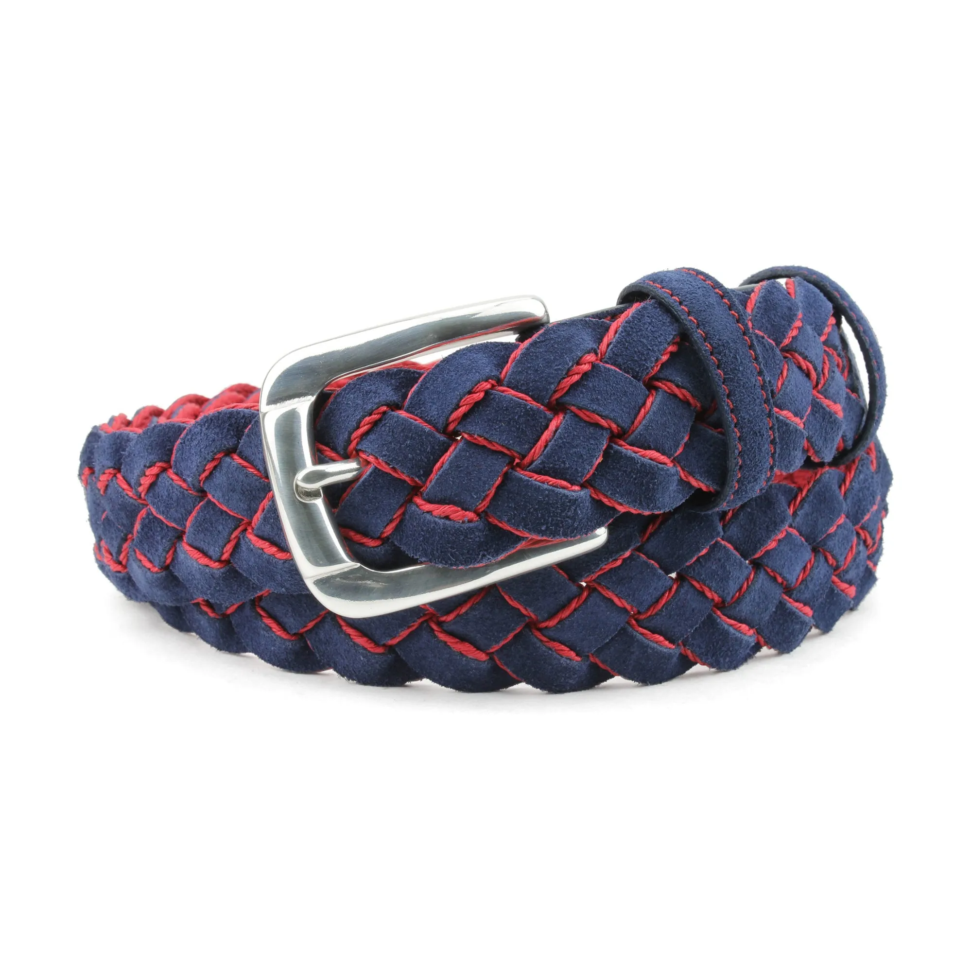 Navy Suede Handweave Belt