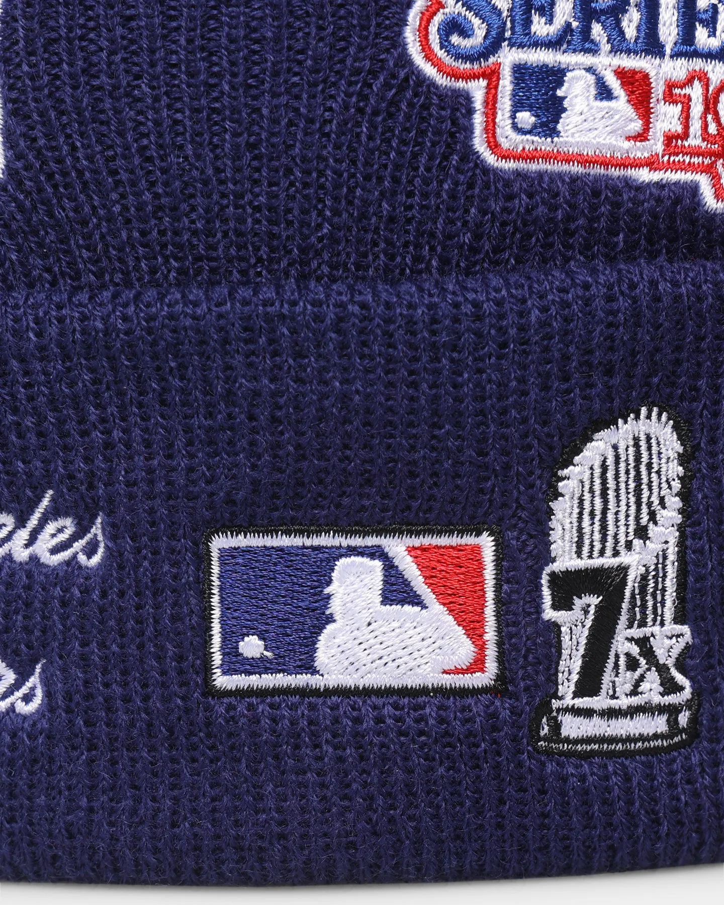 New Era Los Angeles Dodgers Knit Thin All-Over Beanie Navy