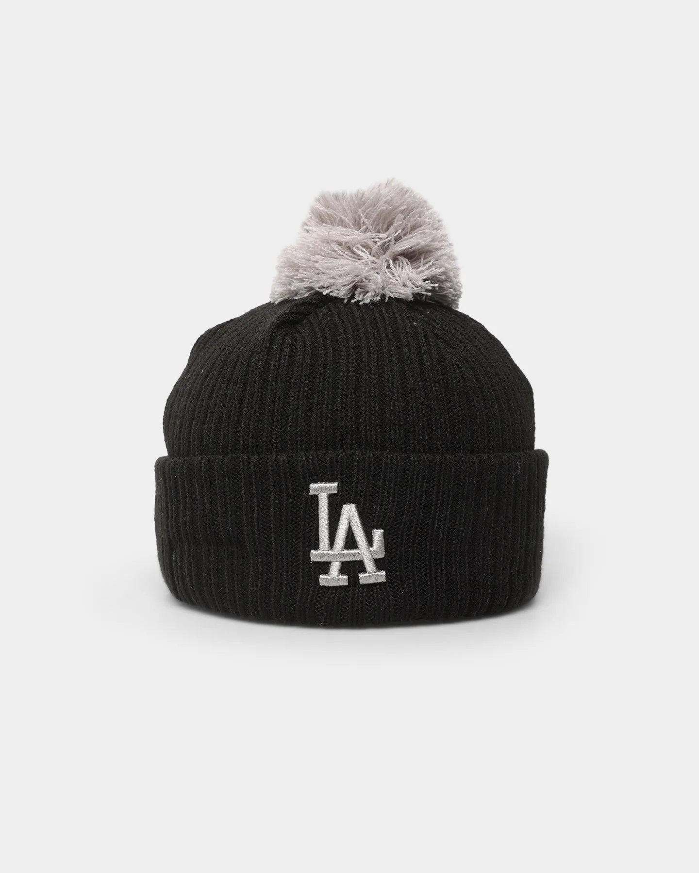 New Era Los Angeles Dodgers Knit Thin Pom Beanie Black