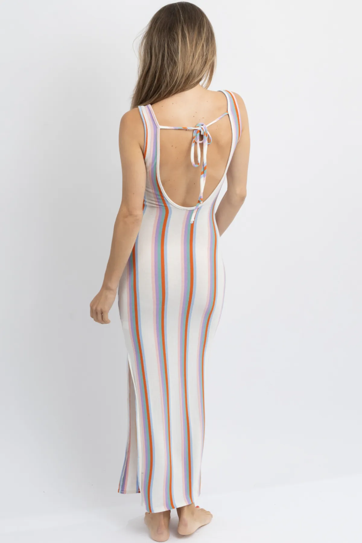 NEWPORT MULTI-STRIPED COVERUP DRESS