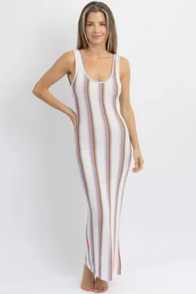 NEWPORT MULTI-STRIPED COVERUP DRESS