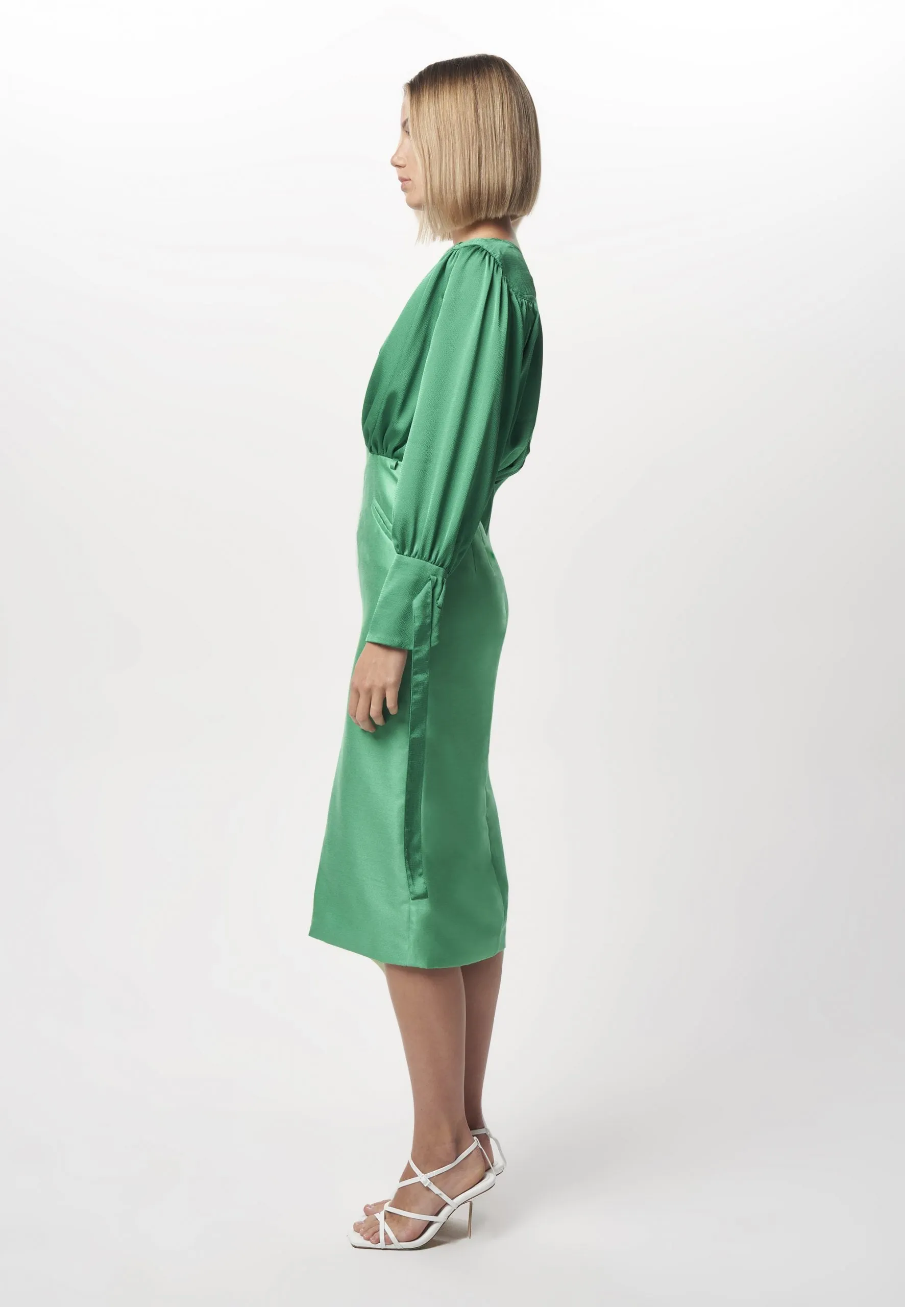 Nicola Finetti Arida Low Plunge Dress - Emerald