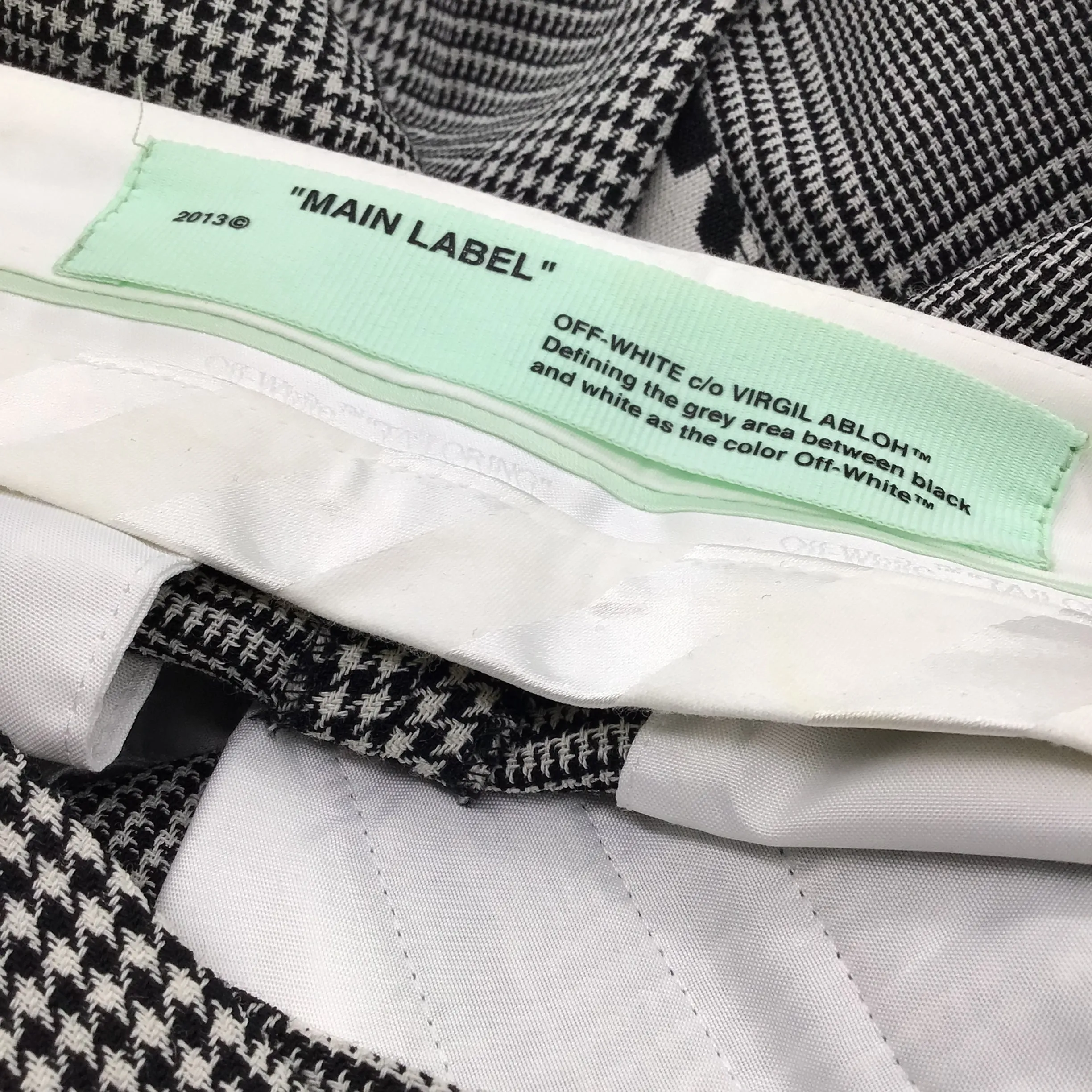 Off-White Black / White Houndstooth Wool Pants