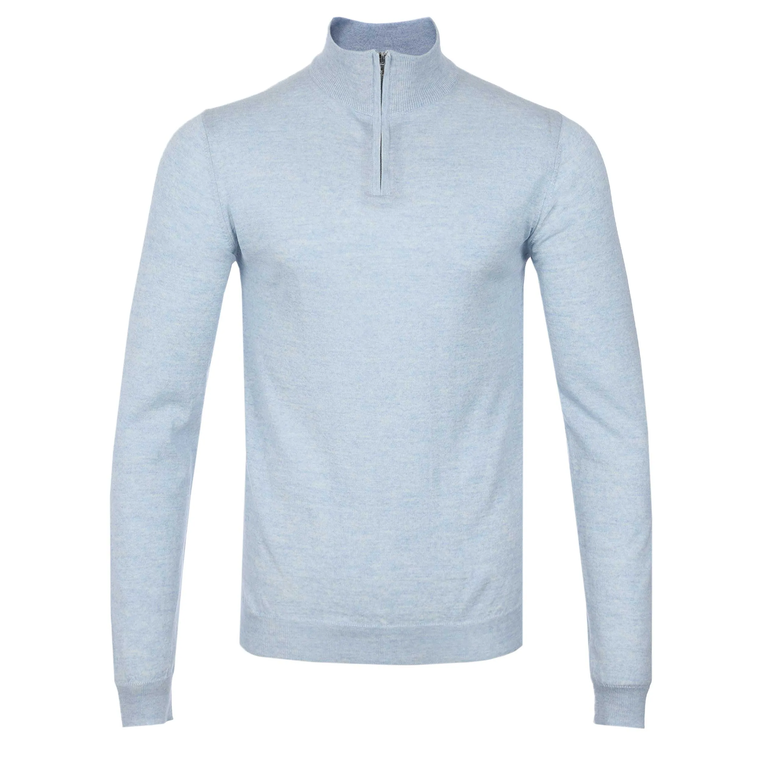 Oliver Sweeney Curragh 1/4 Zip Knitwear in Light Blue