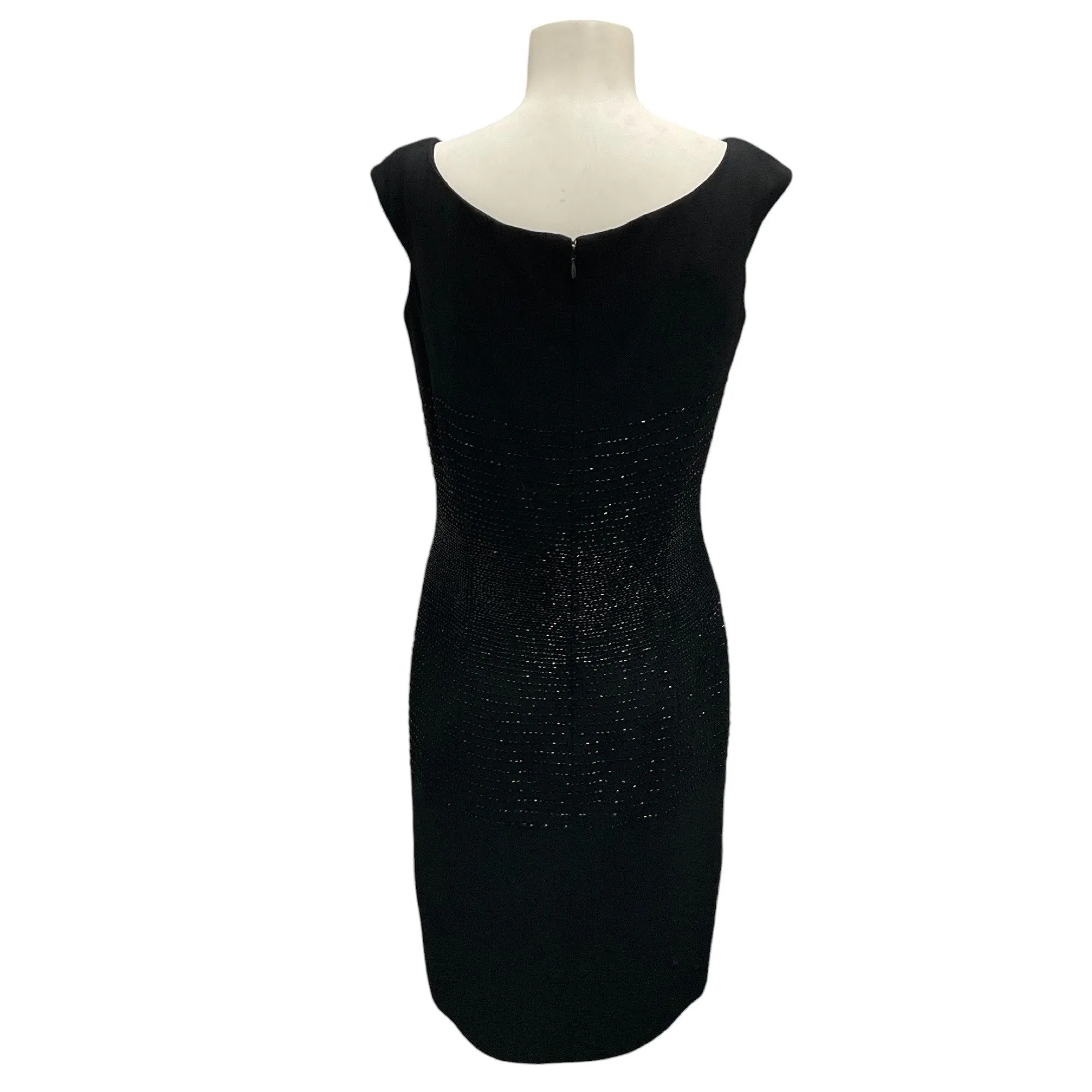 Oscar de la Renta Vintage Black Beaded Crepe Dress