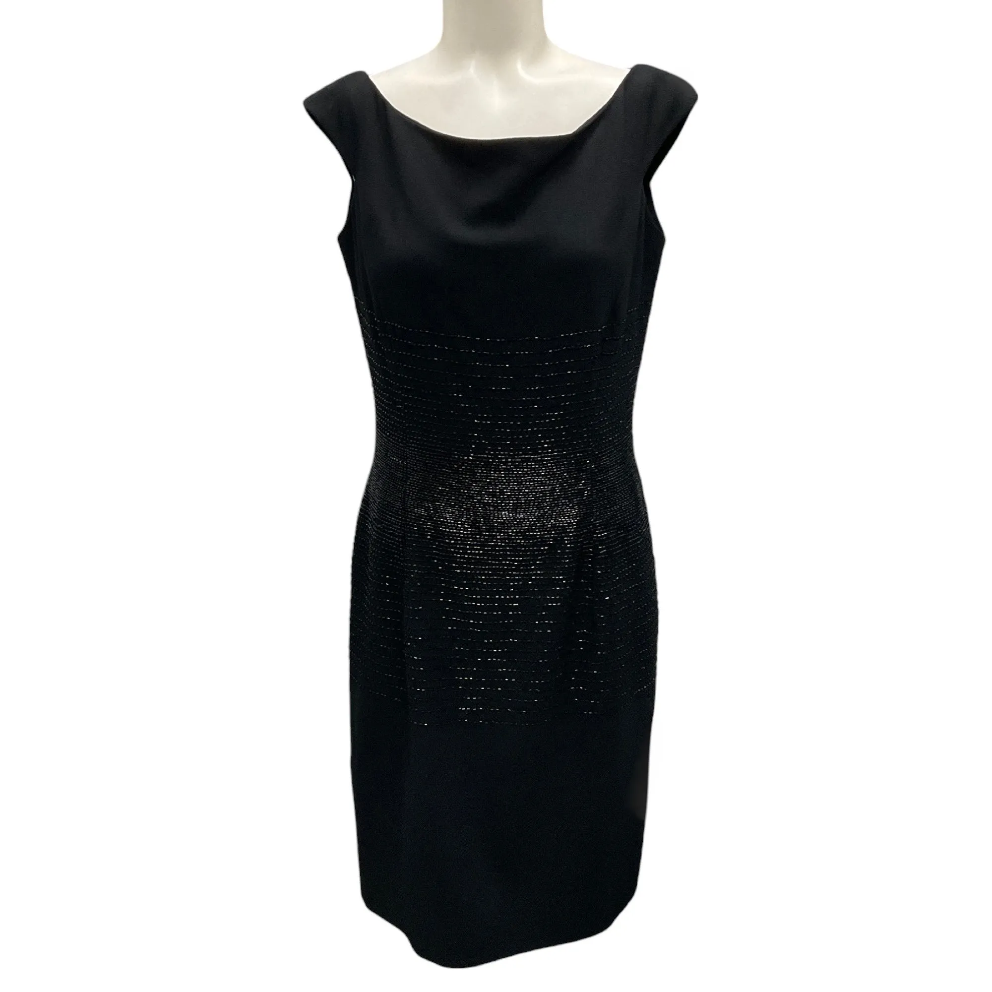 Oscar de la Renta Vintage Black Beaded Crepe Dress