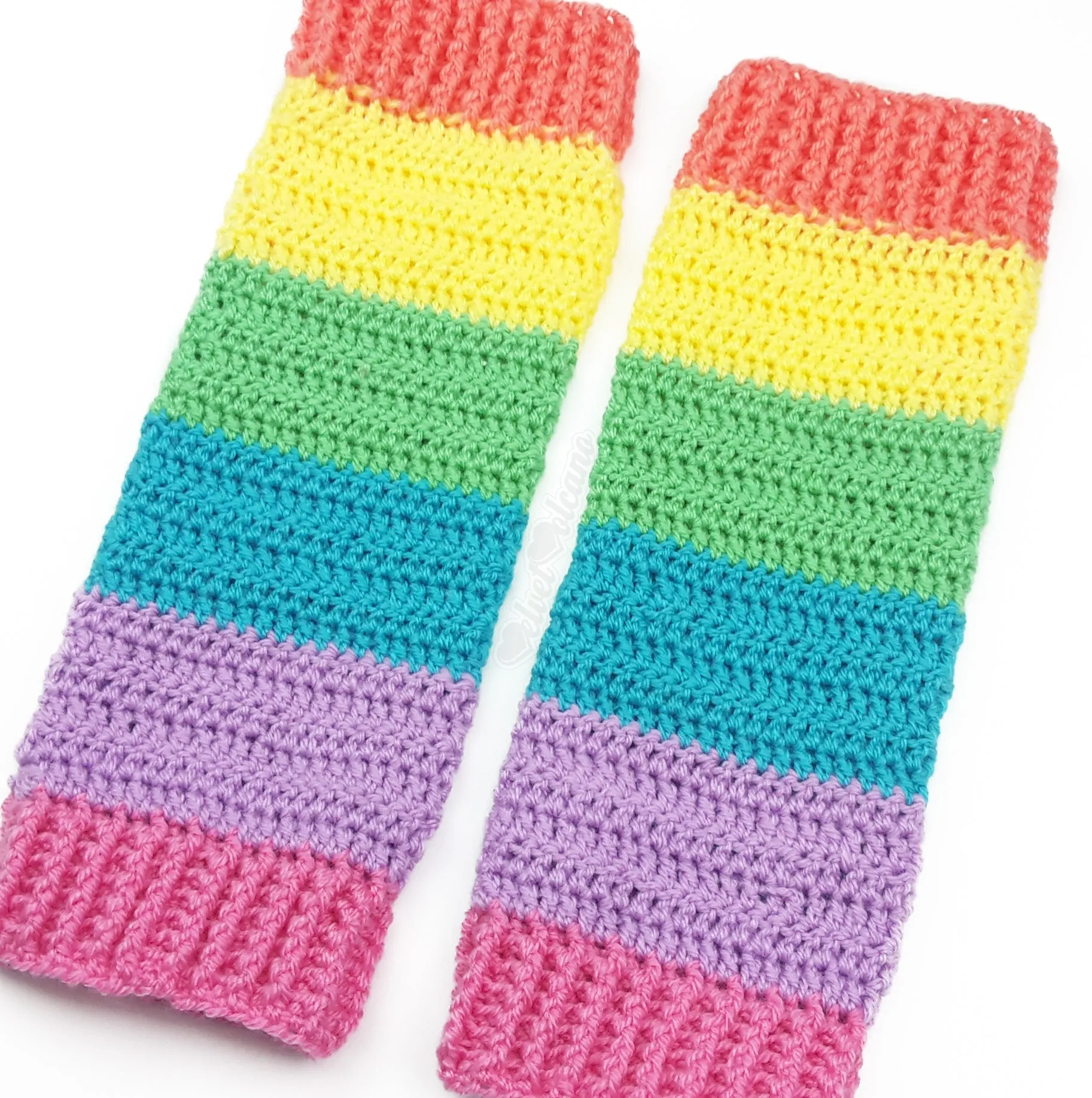 Pastel Rainbow Striped Leg Warmers