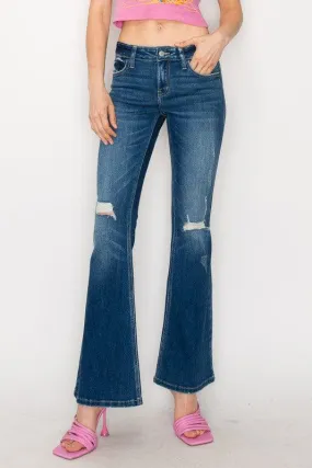 PLUS SIZE - LOW RISE STRETCH VINTAGE FLARE JEANS