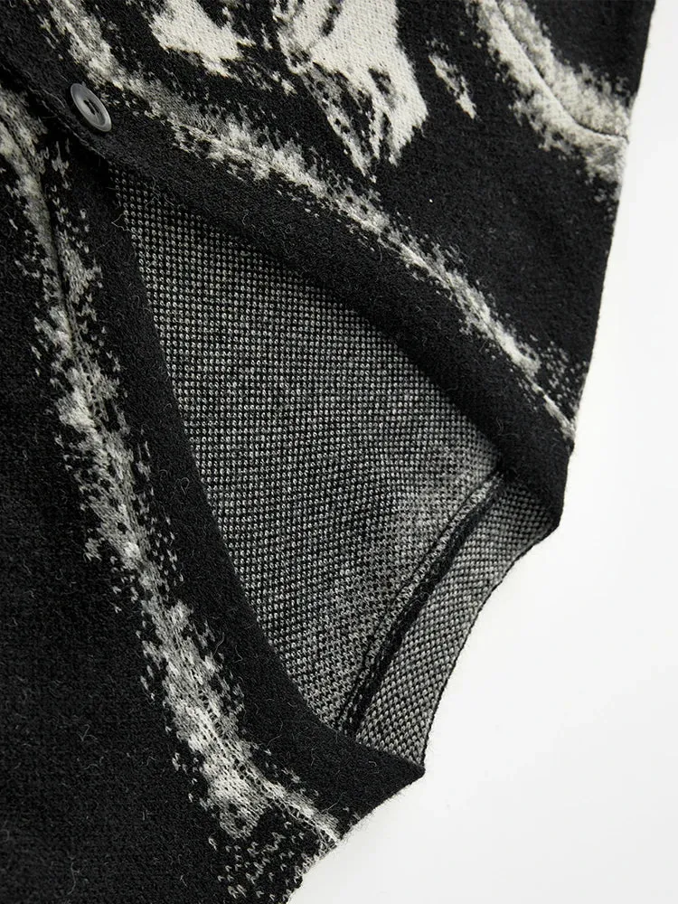 Pre Order:  Black Acid Dye Loose Knit Cardigan