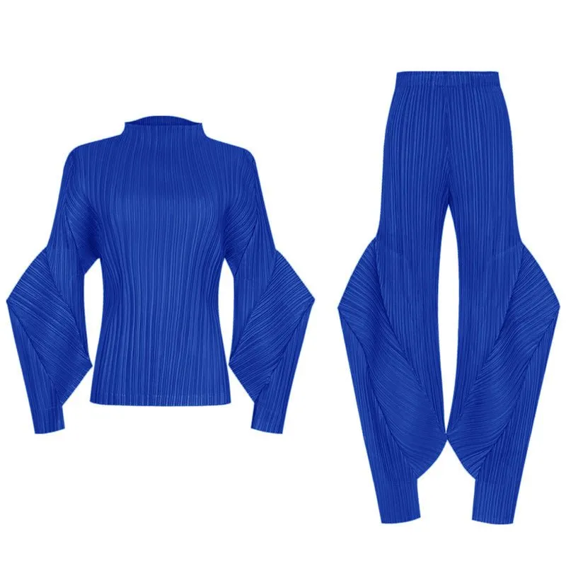 Pre Order:  Flare Pleated Top   Pants Set