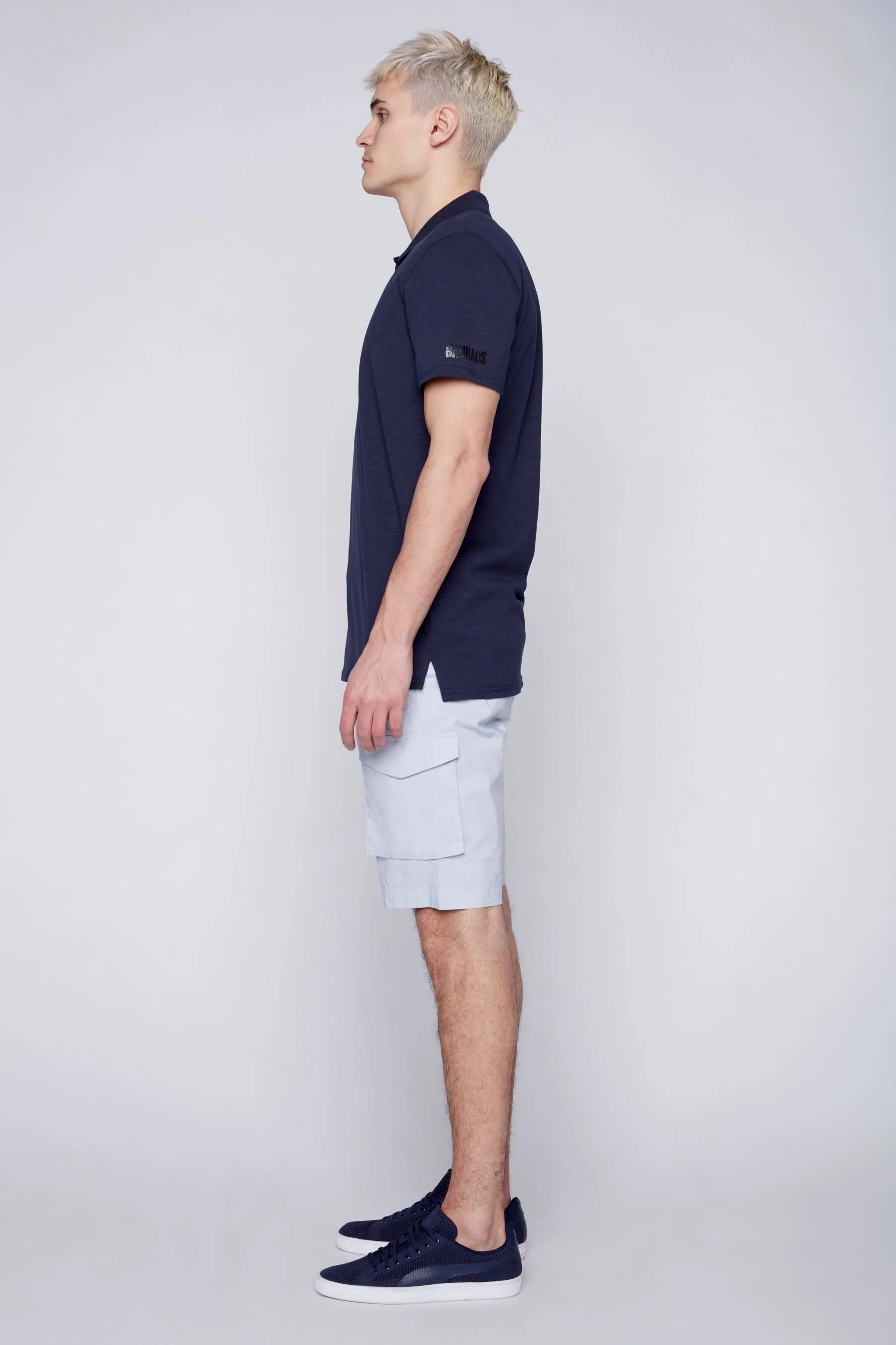 PRESLEY - Zip Front  Cargo Shorts - Frost Blue