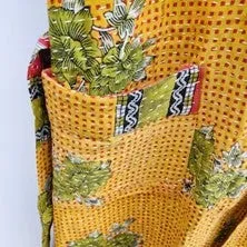 Quilted Cotton Kimono Duster Is Unusual and Colorful  (Yellow)