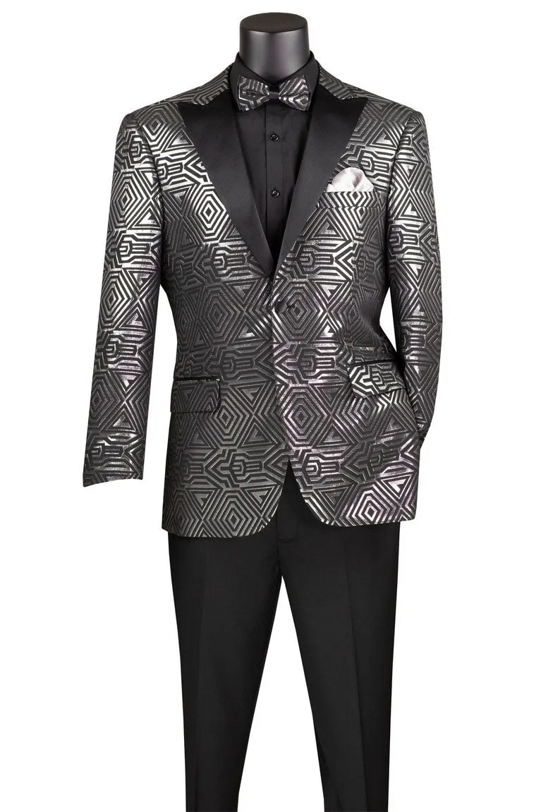 "Giza Glamour" Silver Tuxedo Jacket (Separates)