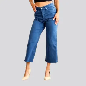 Raw-hem women's straight jeans